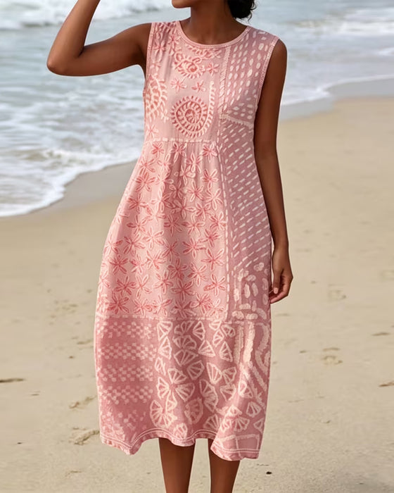 Kleid Patchwork Print Ärmellos