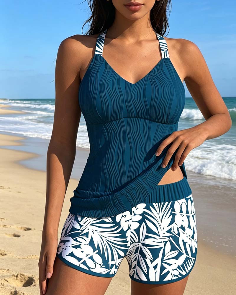 Tankini Halter Tank Top Druck