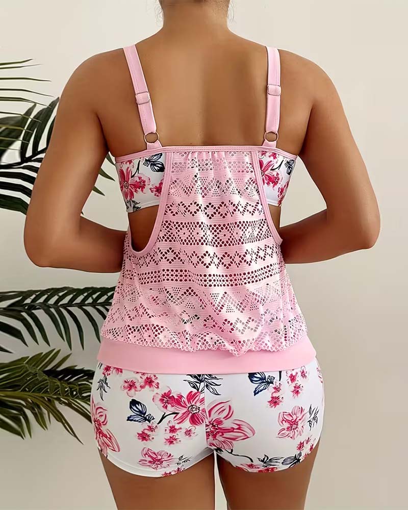 Tankini Konservativ Boxershorts Träger