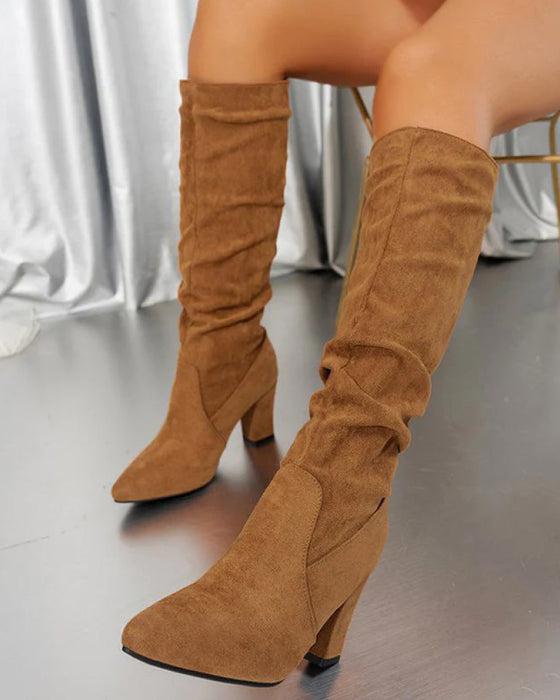💥 Neu eingetroffen – jetzt Bestseller! – Stylische Damen-Stiefel mit hohen Absätzen in Uni-Farbe