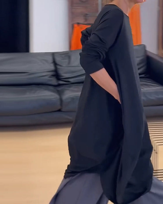 Einfarbiges Unregelmäßiges Freizeitkleid