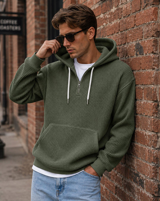 Hoodie Herren Einfarbig Reißverschluss Pullover