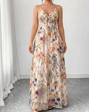 Kleid Lässig Camisole Maxi