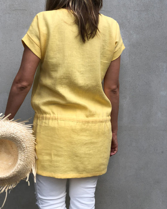 Top 100% Baumwolle einfarbig kurzärmlig