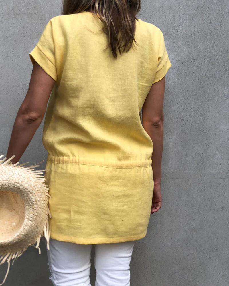 Top 100% Baumwolle einfarbig kurzärmlig