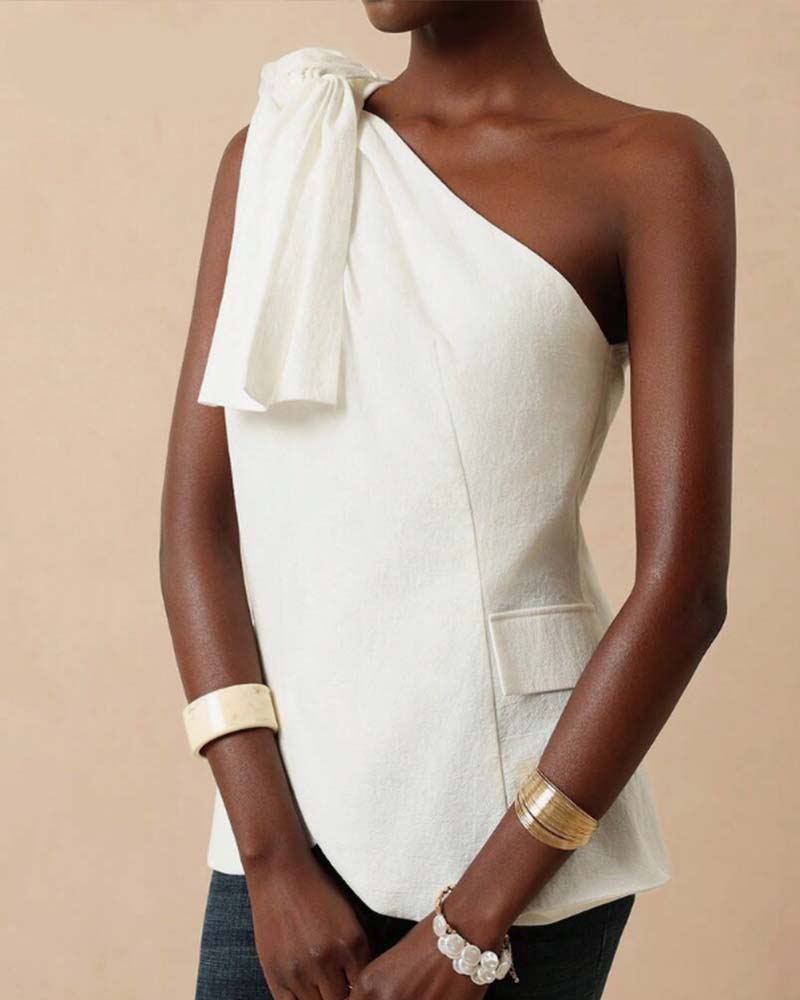 Bluse Off-Shoulder Kreuz Bindung Design