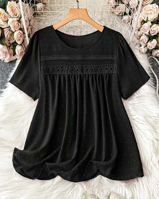 Bluse Rundhals Mode Lässig