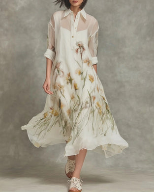 Set Spaghettiträger Kleid + Revers Cover-Up
