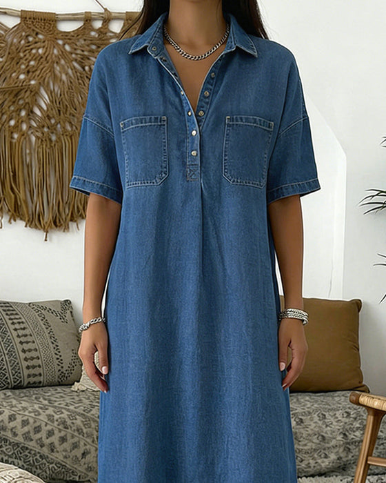 Kleid Modisch Locker Gerade