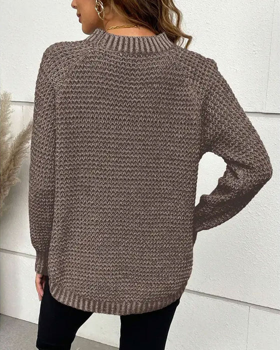 Langärmeliger Rundhals-Pullover