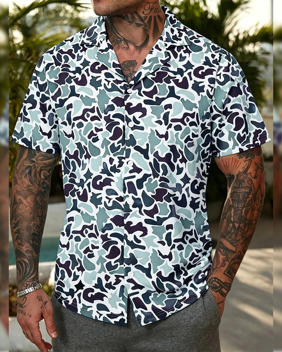 Herrenhemd Lässig Mit Camouflage-Muster