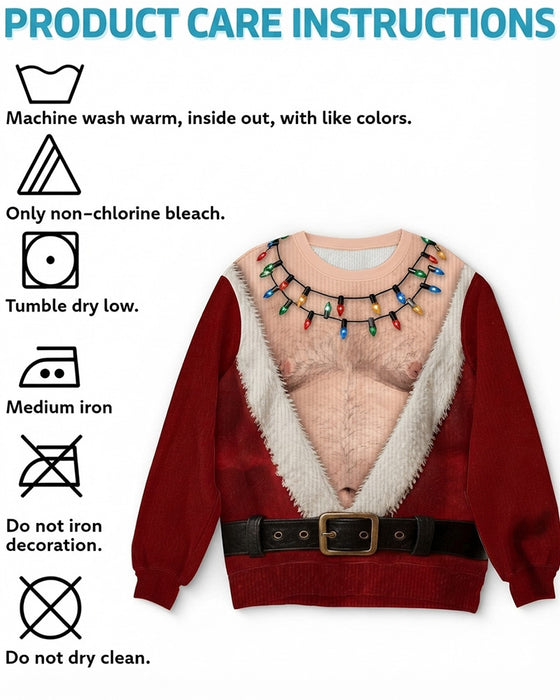 Sweatshirt Rundhals Muskelprint Weihnachtsstil