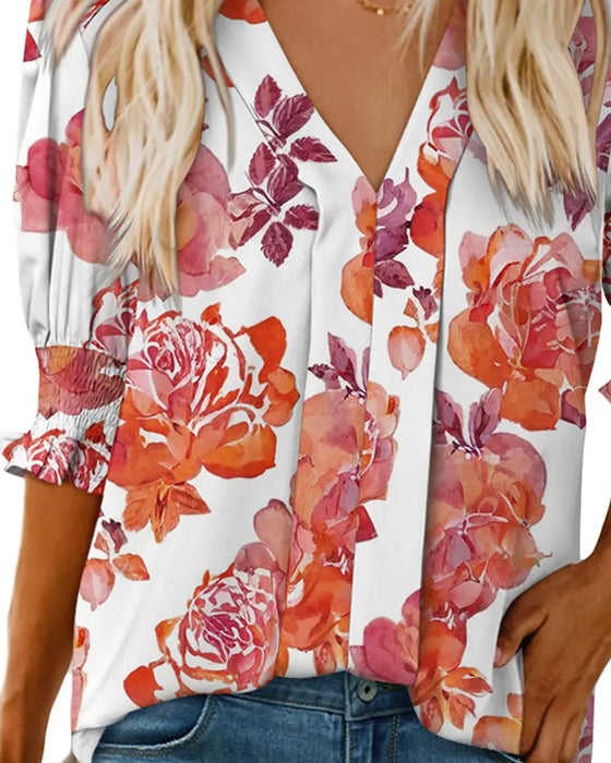 Bluse elegant kleiner Blumenprint