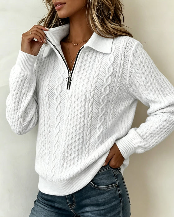 Langarm‑Sweatshirt Mit Reverskragen