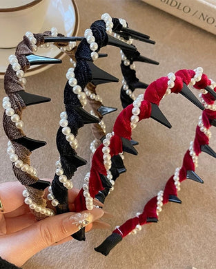 Haarband Vintage Hoher Schädel Kunstperle