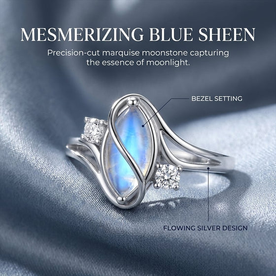 Ovaler Mondstein geometrischer Ring