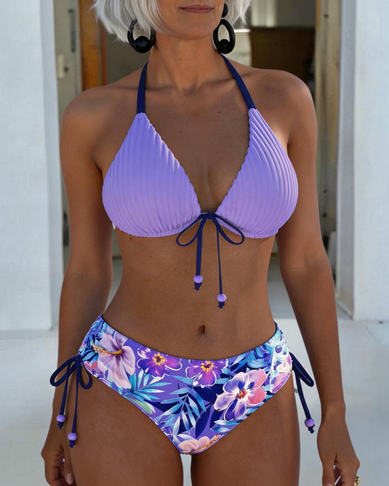 Bikini Halter Vorne Binden Druck