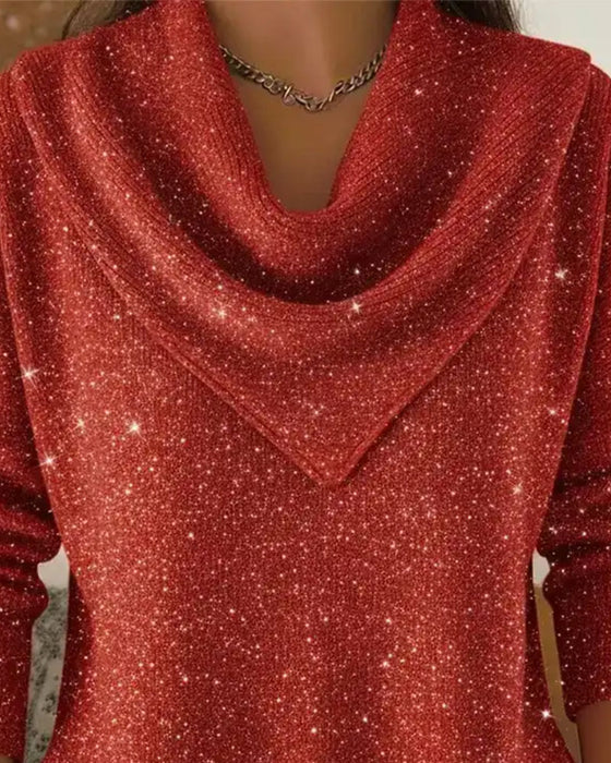 Pullover Mock-Kragen Lässig Langarm