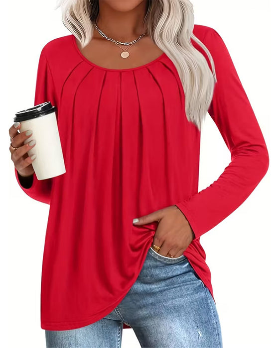 Top bequem integrierter BH plissiert casual