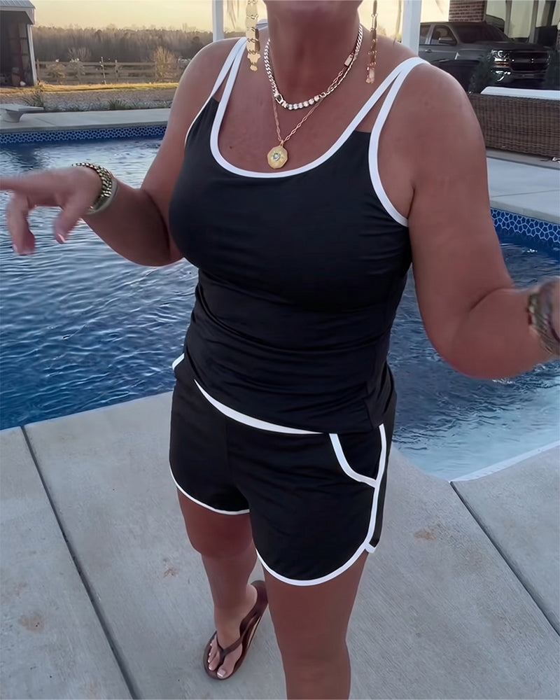 Tankini Mit Farbkontrast Paspelierung Und Biese