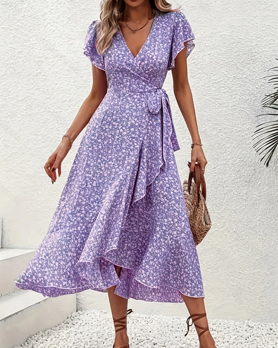 Kleid kleine Blüten binden vorne Urlaub