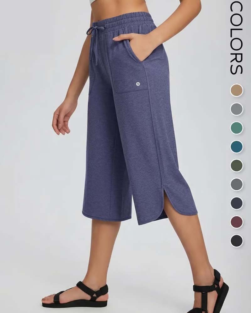 👖 Capris Damen Weites Bein Yoga