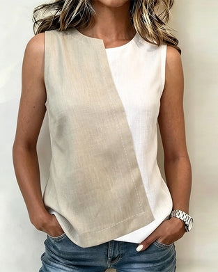 Tanktop Asymmetrisch Kontrastfarbe Patchwork
