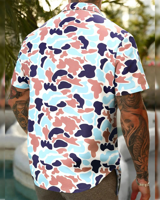 Herrenhemd Lässig Mit Camouflage-Muster
