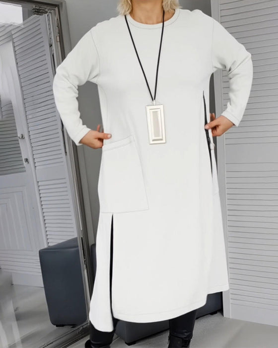 Kleid stylische große Tasche Reißverschluss-Design
