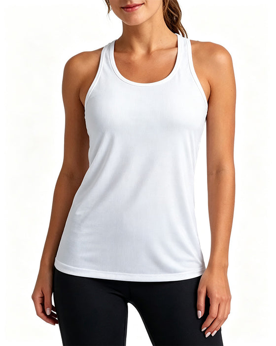 Tank Top Einfarbig Ärmellos U-Ausschnitt Cross-Back