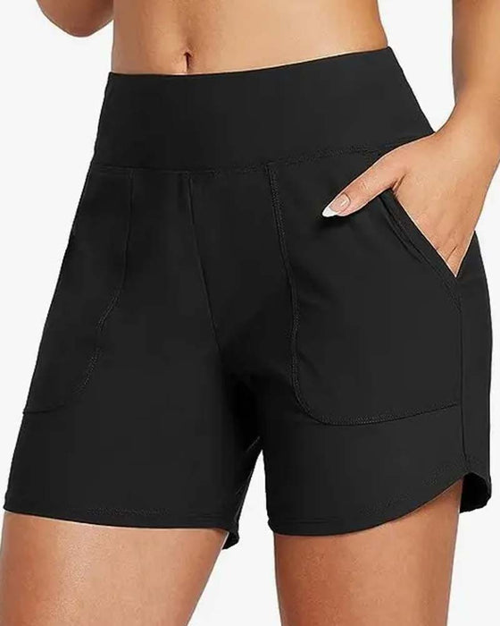 Shorts Hohe Taille Schlitz Sportlich Lässig