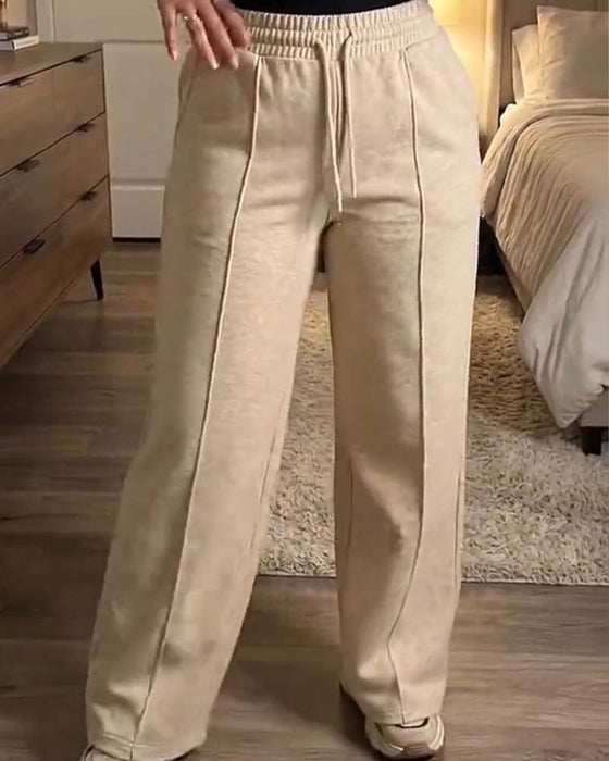 Sweatpants Kordelzug Gerades Bein