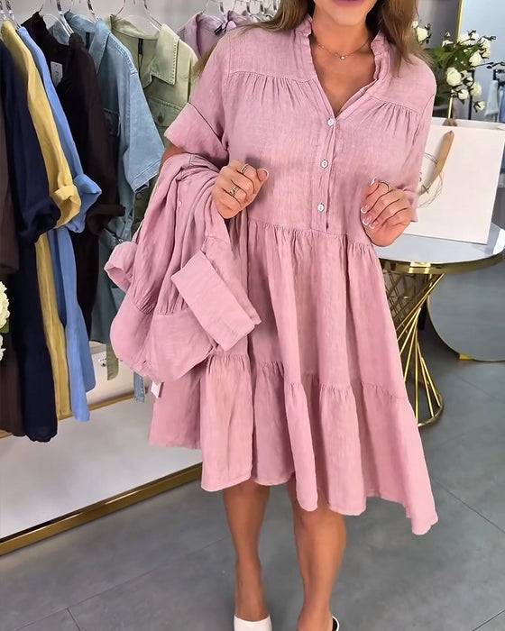 Kleid Mandarin Kragen Elegant