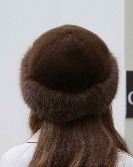 Damenmütze Im Mongolischen Stil Aus Dickem, Warmem Plüsch