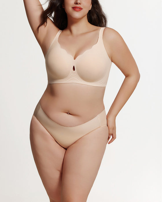 Damen-Bh Mit Wassertropfenförmigem Hohlmuster Und Wellenförmigen Blumen