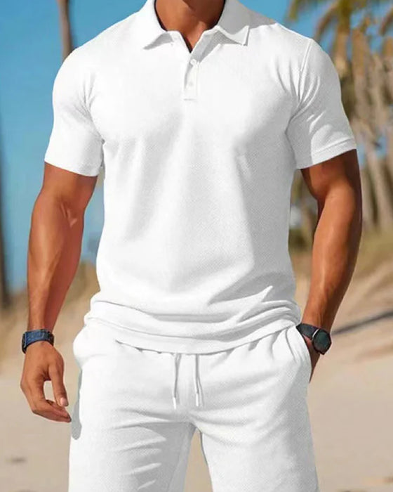2-Teiliges Polo- Und Shorts-Set Für Herren Für Den Sommer