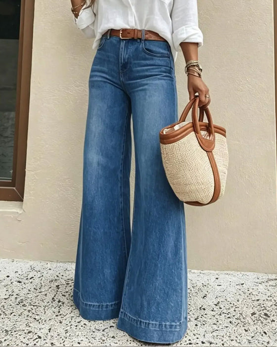 Hose Farbverlauf Weiter Bein Denim