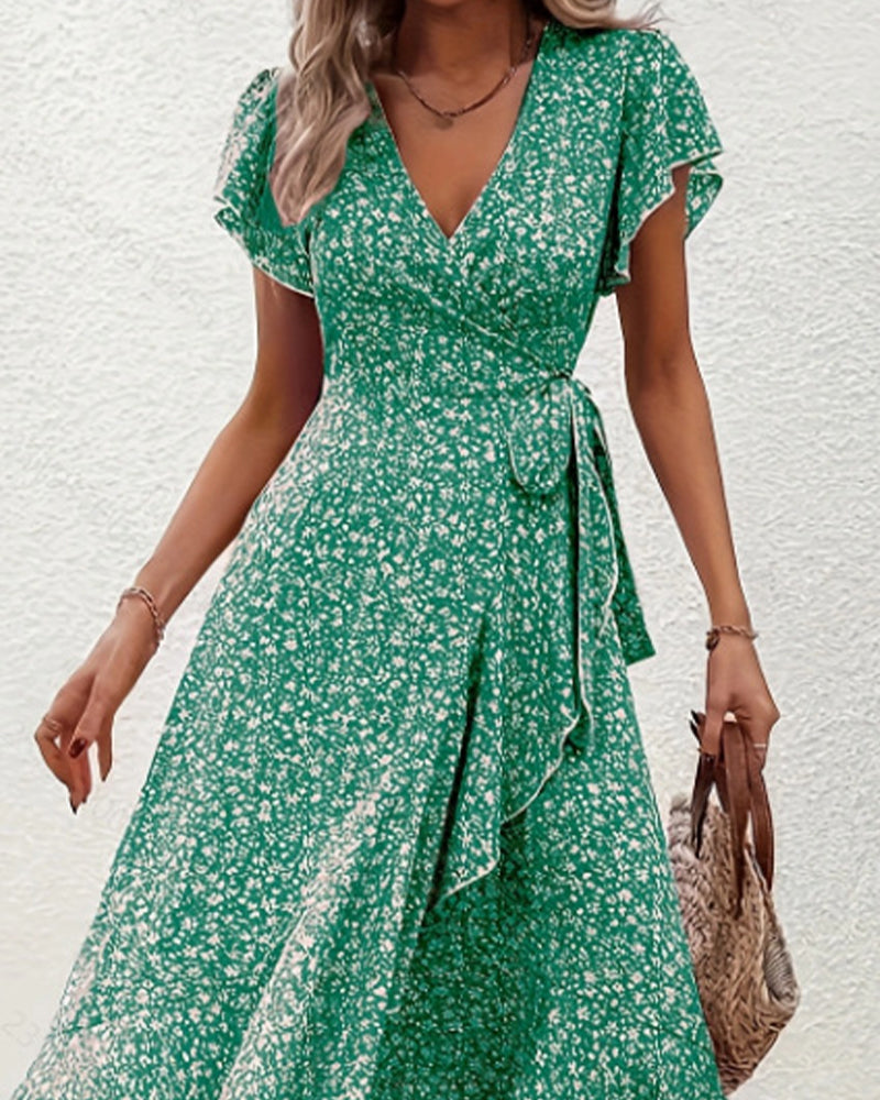 Kleid kleine Blüten binden vorne Urlaub