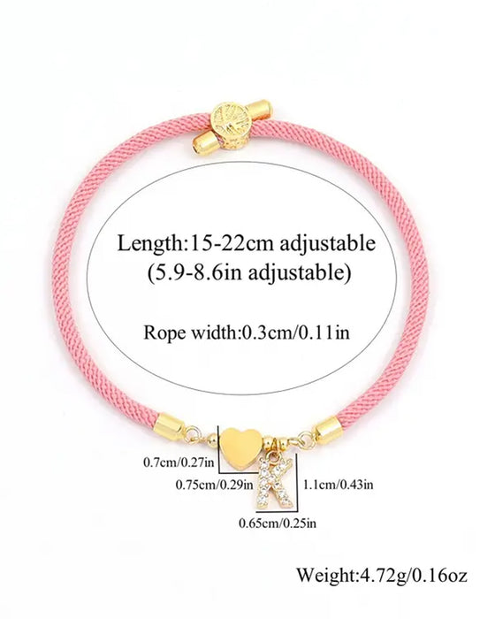 Initial Herz Charm Link Modisch Armband