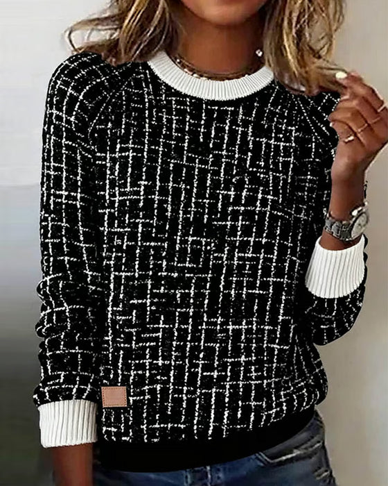 Sweatshirt casual kariert bedruckt