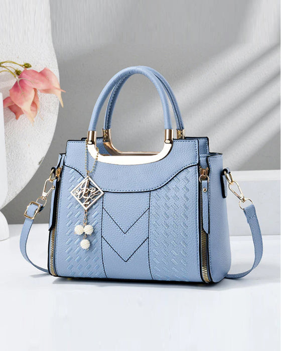 Tasche Frau'S V-Genäht Obergriff Satchel