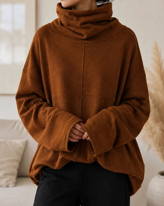 Sweatshirt Rollkragen Langarm Lässig
