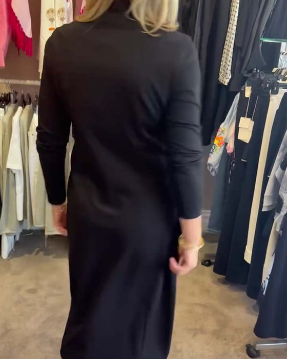 Kleid Geometrischer Streifen V-Ausschnitt Bodycon Midi