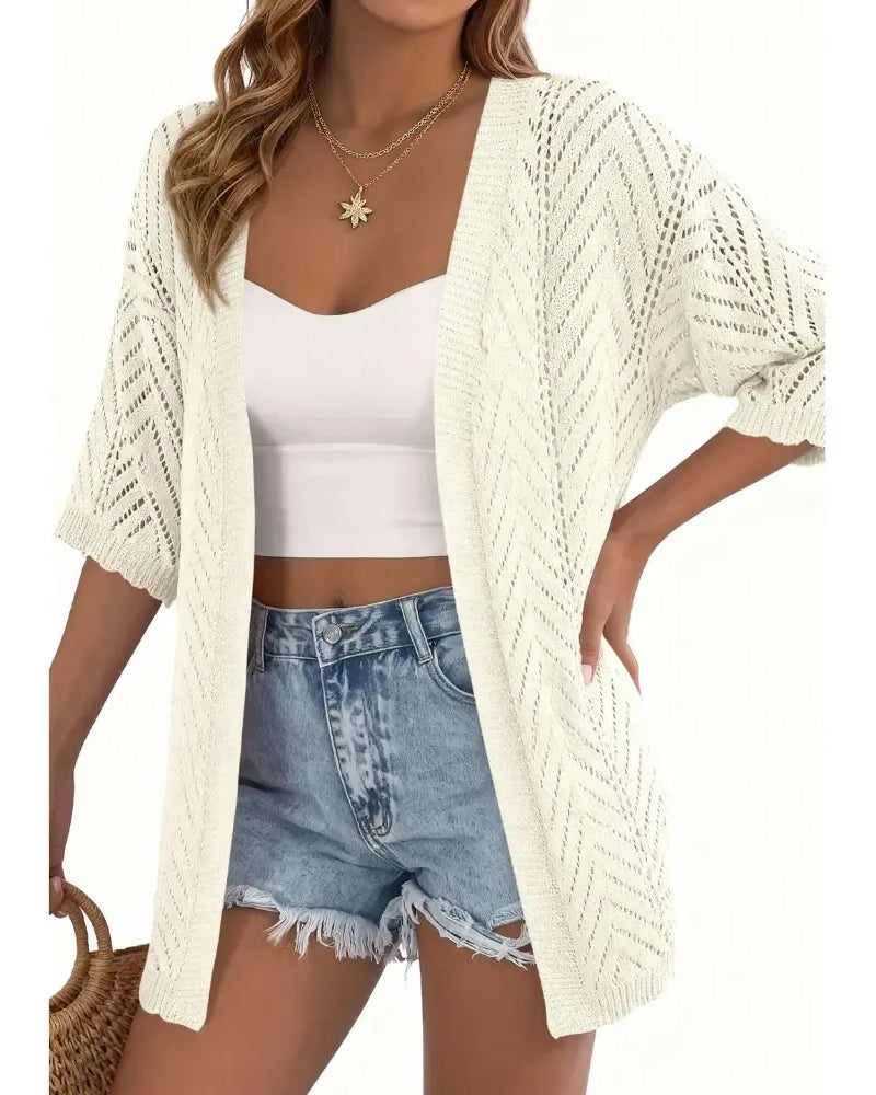 Cardigan Ausschnitt Locker Offen