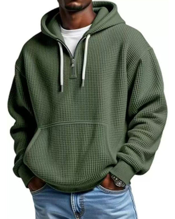 Hoodie Herren Einfarbig Reißverschluss Pullover