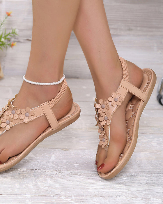 Strandsandalen mit 3D-Blumen