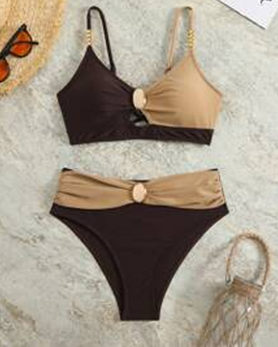 Badeanzug Hohe Taille Sexy BH Dreieck