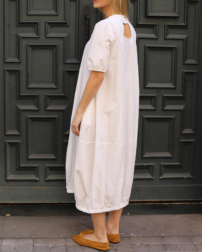Kleid Quadratischer Ausschnitt Blubbersaum