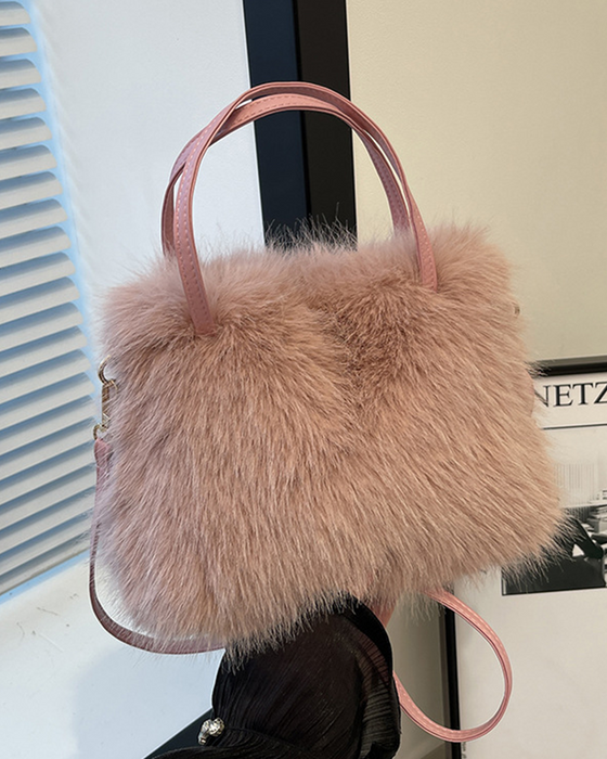 Modische Plüsch-Schultertasche