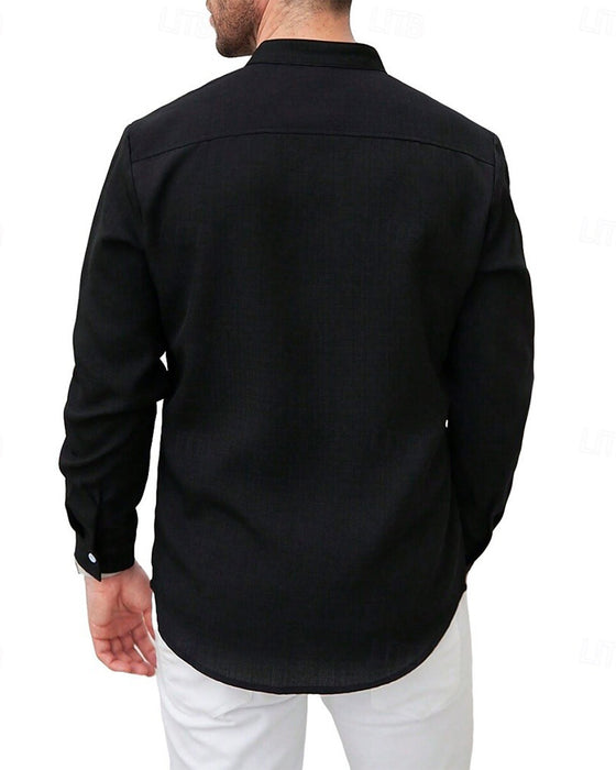 Herren Hemd Mode Mini-Mandarin-Kragen